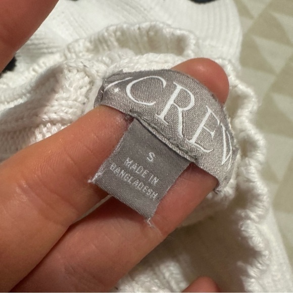 NWOT J crew ivory black Cotton turtleneck sweater in stripe - Picture 2 of 3